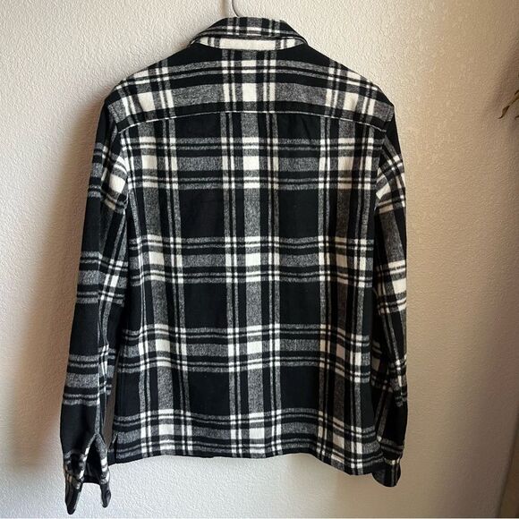 All Saints Black and White Plaid Casual Button Down Shirt - Picture 6 of 8
